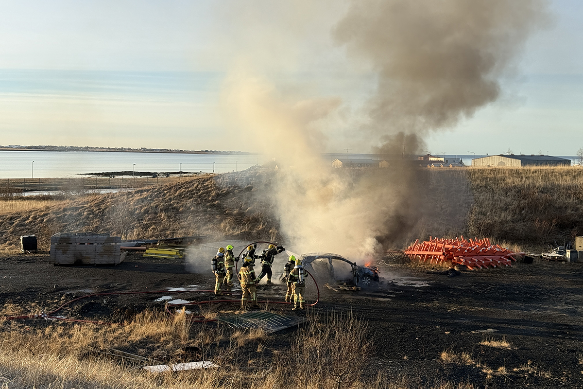 Þjálfun í slökkvistörfum á Reykjavíkurflugvelli