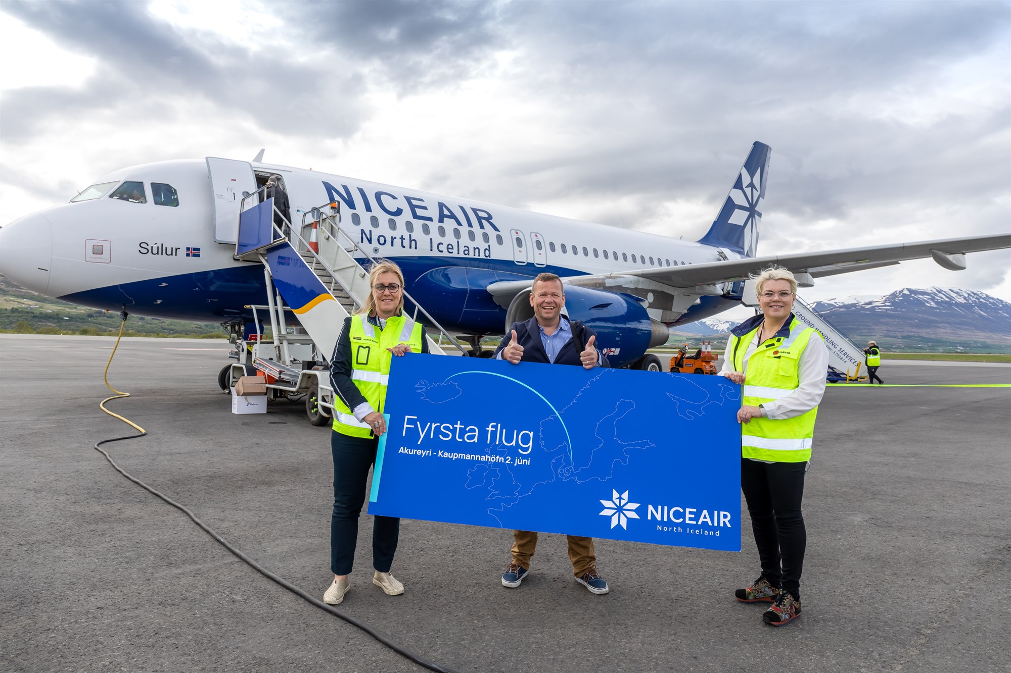 Jómfrúarflug Niceair frá Akureyri til Kaupmannahafnar